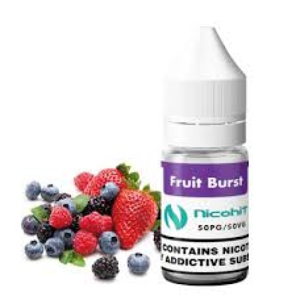 NICOHIT FRUIT BURST / STAR BURST E LIQUID E JUICE 10ML TPD 3/6/12/18MG MULTIBUY