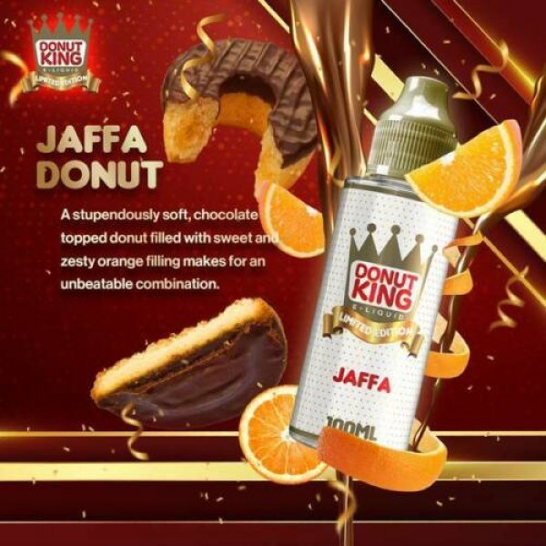 Limited Edition Jaffa by Donut King. 70VG/30PG E-liquid, 0MG Vape, 100ML Juice