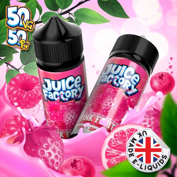 Pink Fruits by Juice Factory. 100ML E-liquid, 0MG vape, 50VG/50PG juice