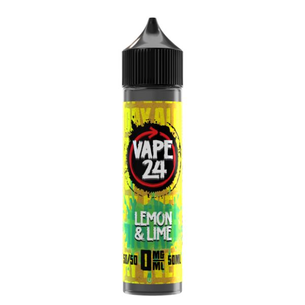 Lemon & Lime By Vape 24, 50ML E Liquid, 50VG Vape, 0MG Juice