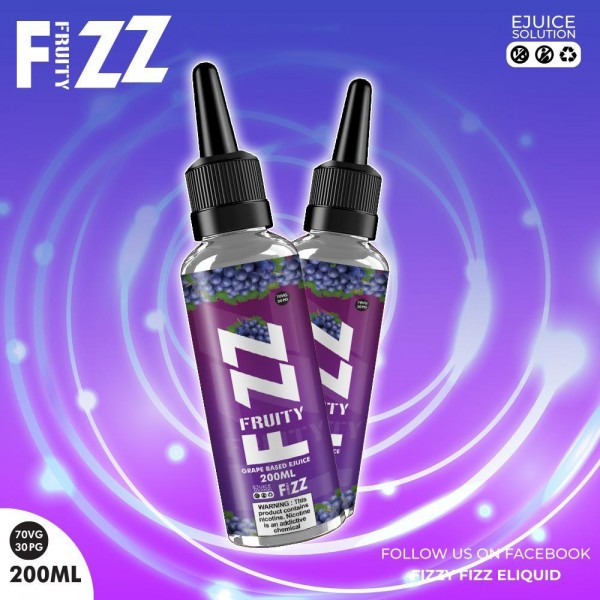 Grape By Fruity Fizz 200ML E Liquid 70VG Vape 0MG Juice