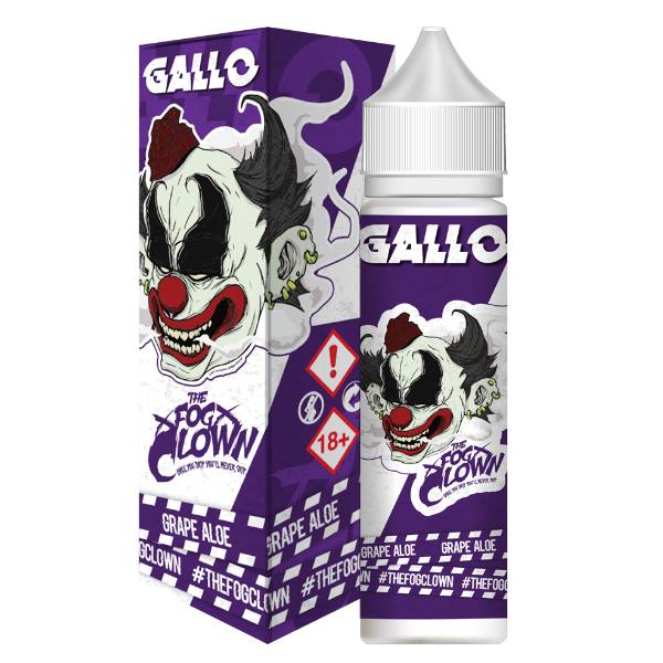 FOG CLOWN E-LIQUID – (GALLO) GRAPE ALOE 50ML SHORTFILL E LIQUID 70VG VAPE